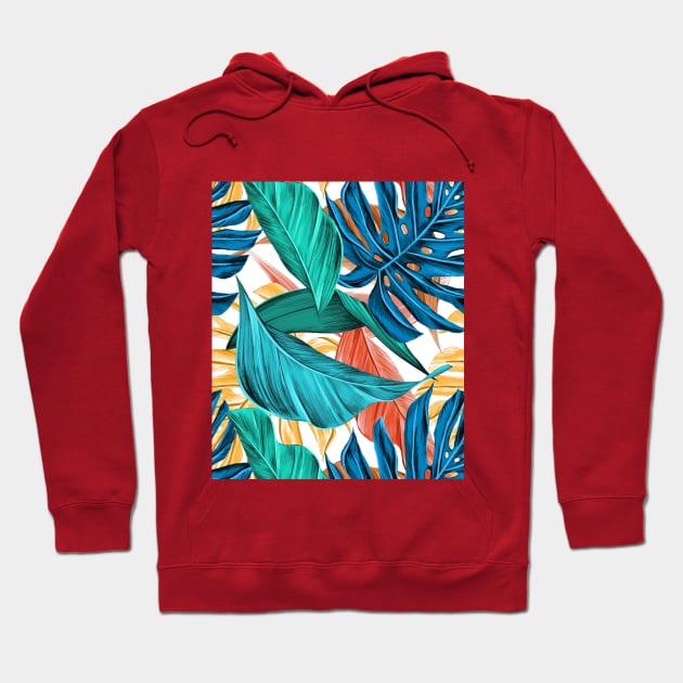 Colorful leaves Pattern Hoodie by Grave Studio